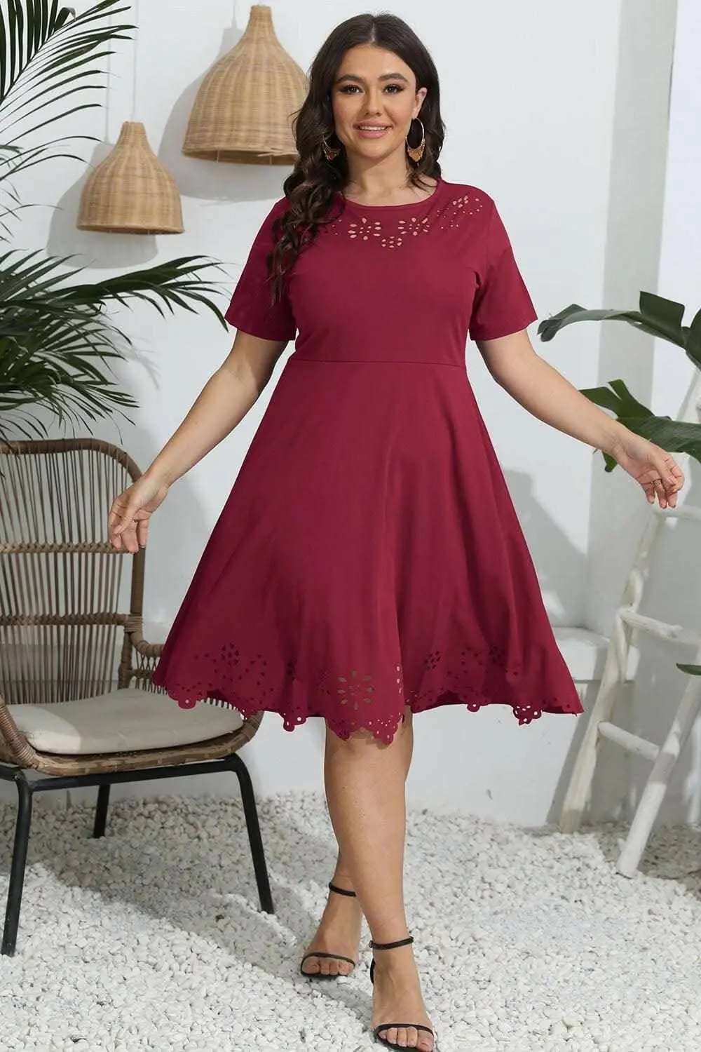 Trendsi Elegant plus size sheer dress