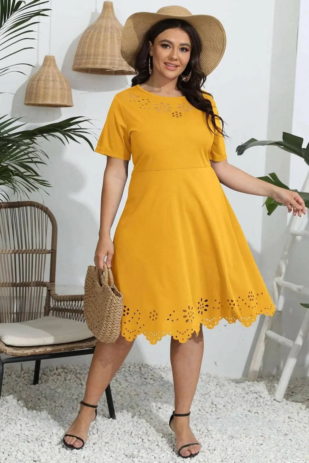 Trendsi Elegant plus size sheer dress
