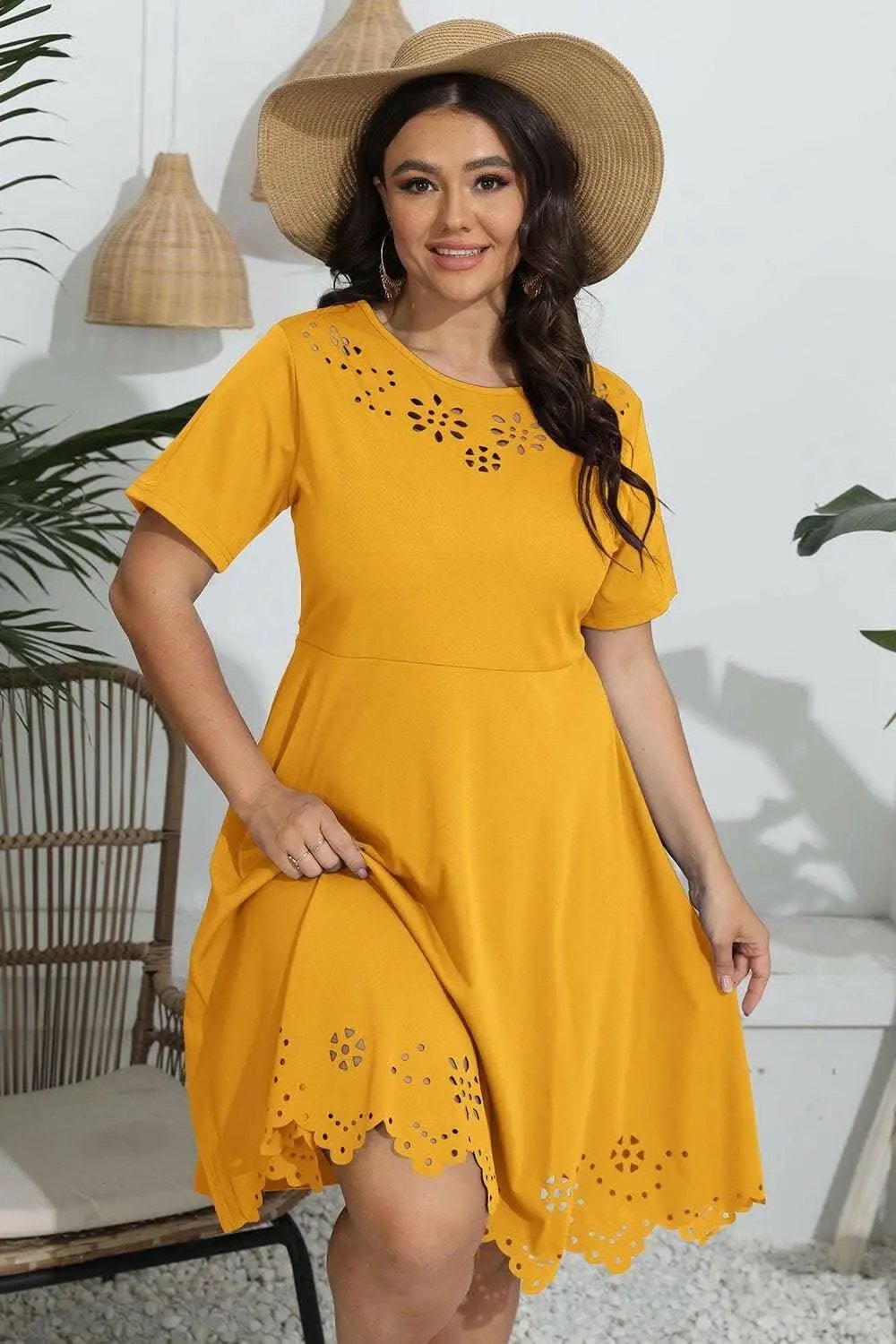 Trendsi Elegant plus size sheer dress