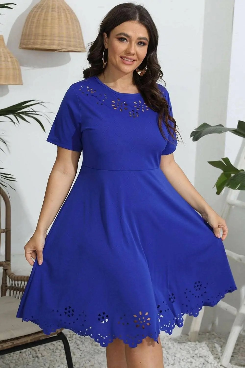 Trendsi Elegant plus size sheer dress