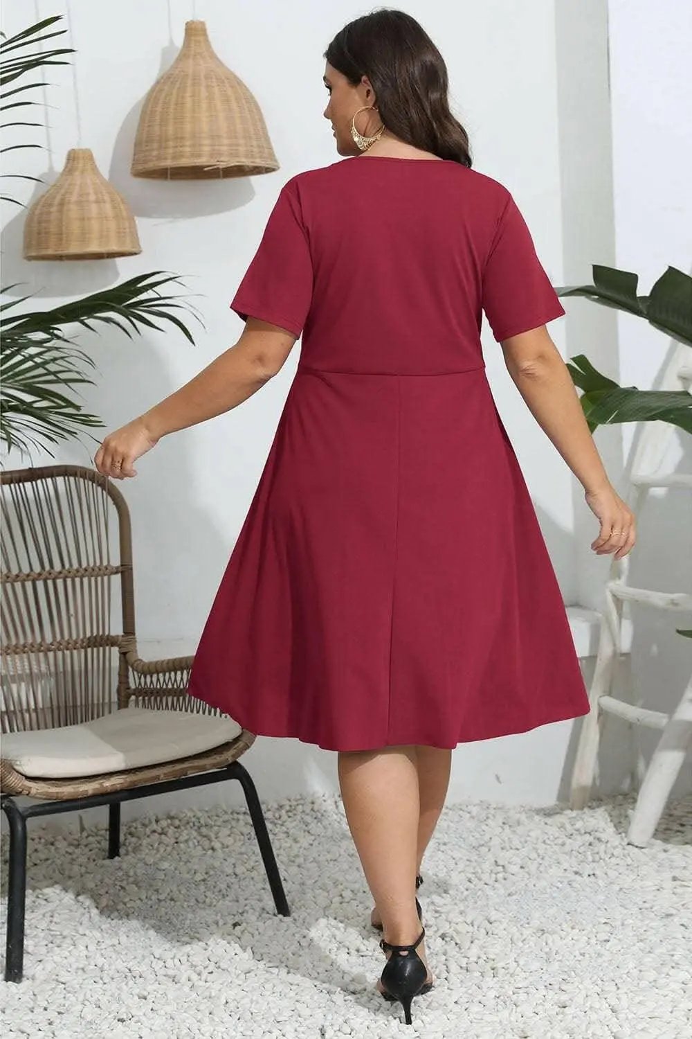 Trendsi Elegant plus size sheer dress