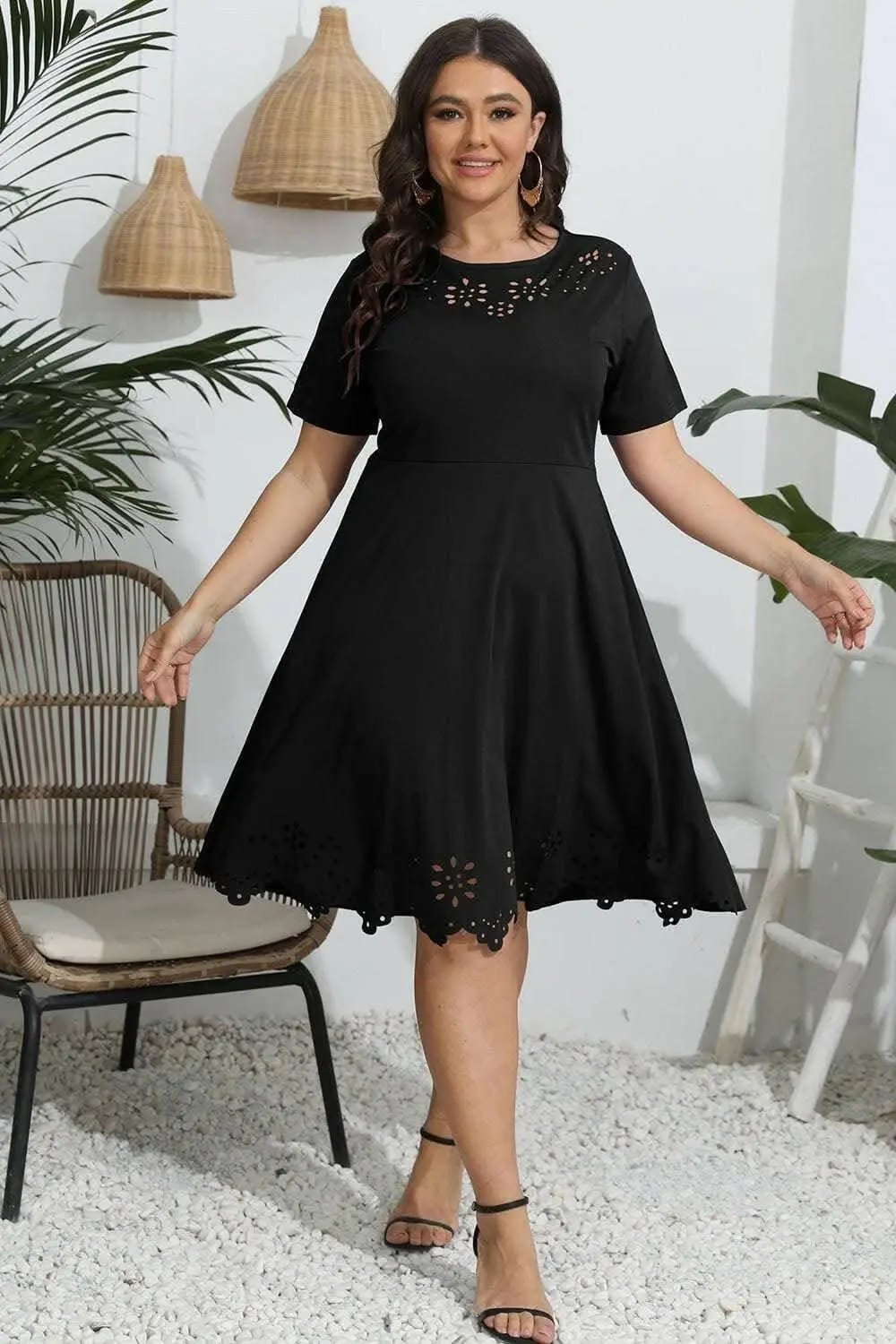 Trendsi Elegant plus size sheer dress