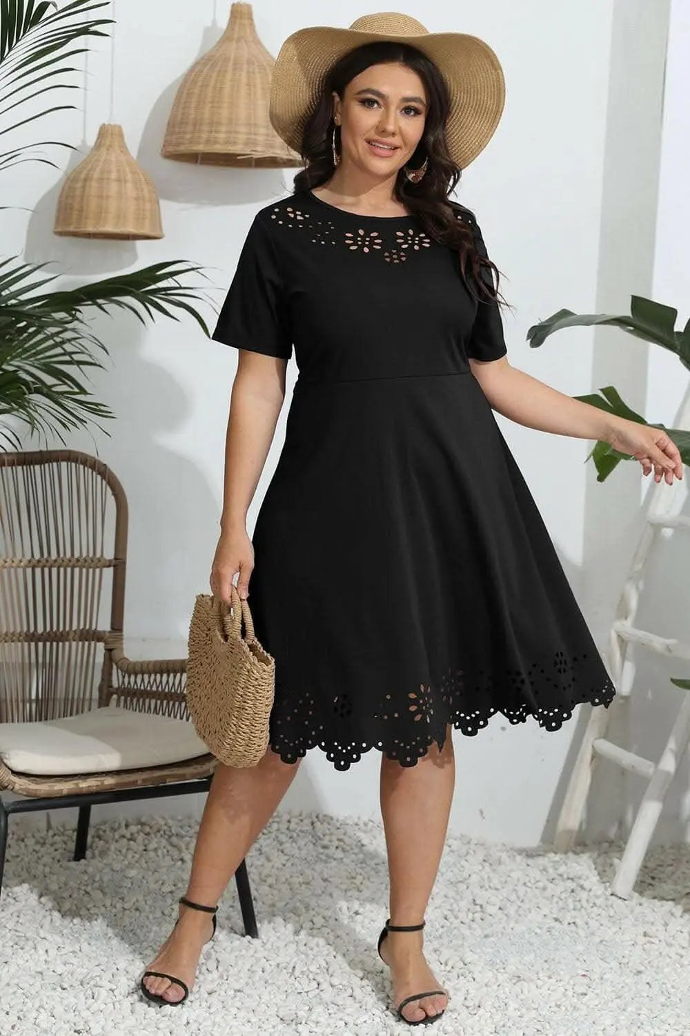 Trendsi Elegant plus size sheer dress