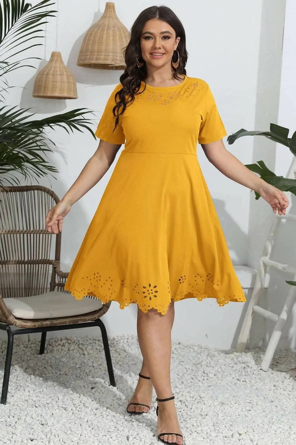 Trendsi Elegant plus size sheer dress