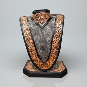 Tooled Leather or cowhide necklace holders