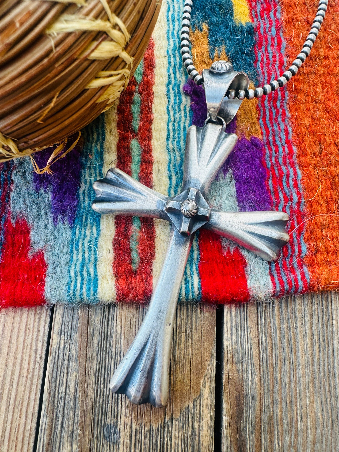 Handcrafted Sterling Silver Cross Pendant by Chimney Butte
