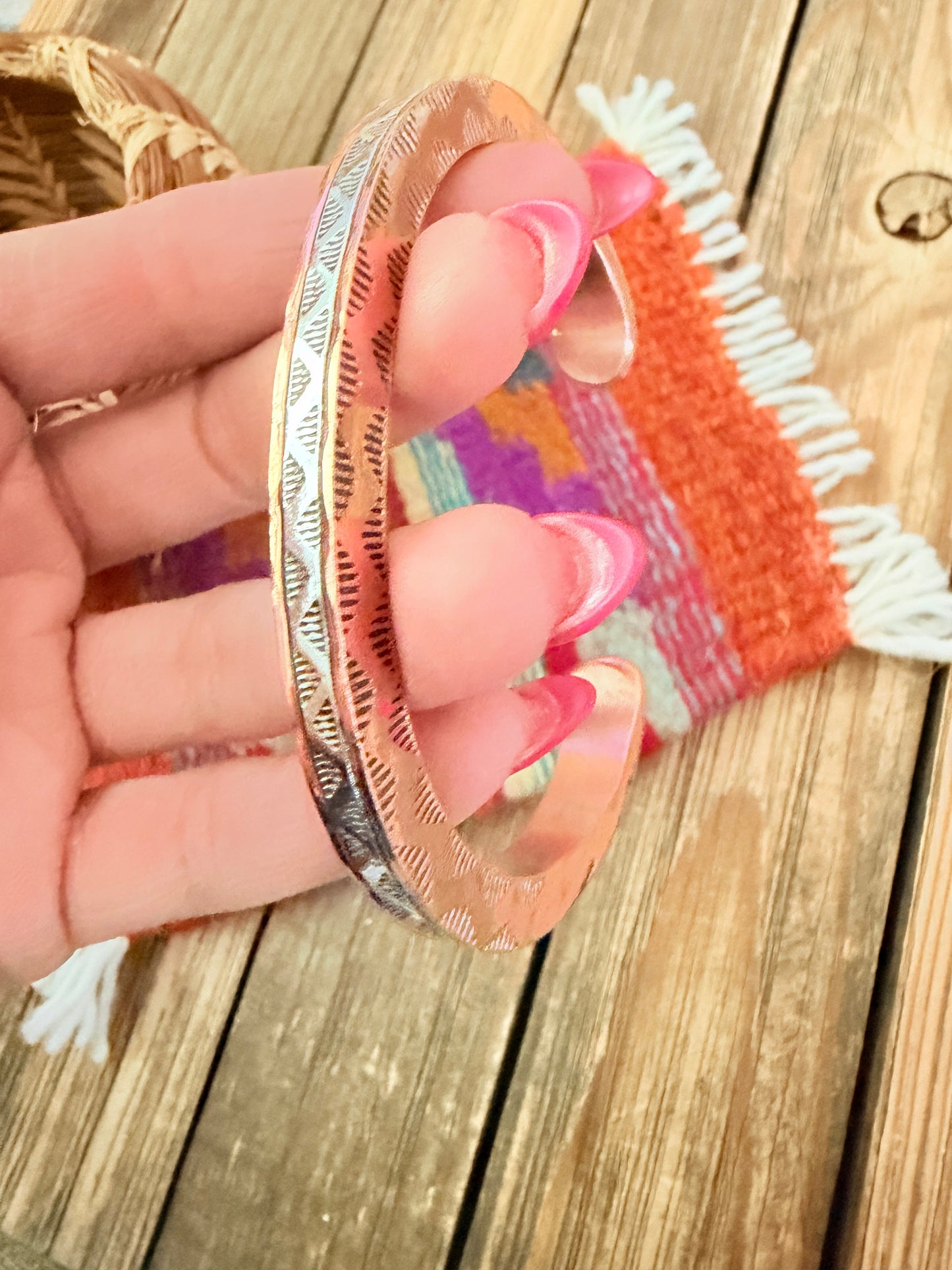 Handcrafted Copper & Sterling Silver Cuff Bracelet