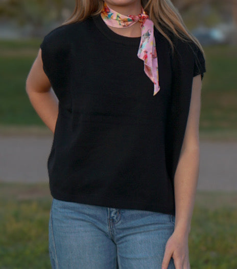 Black - Viscose Sweater vest