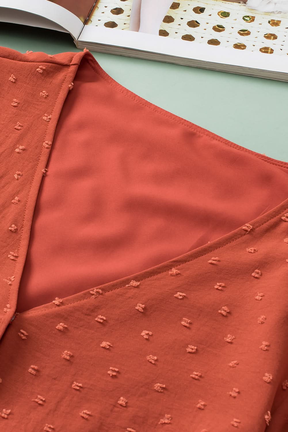 Gold Flame Plus Size Wrap Blouse