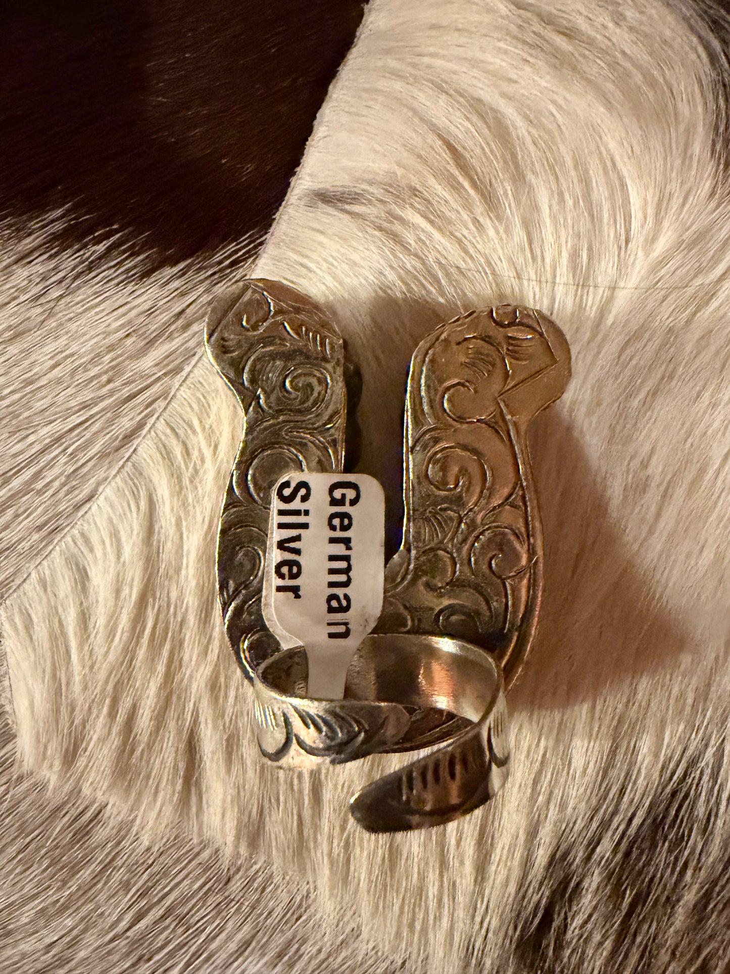 The Carved Bone Horseshoe Ring