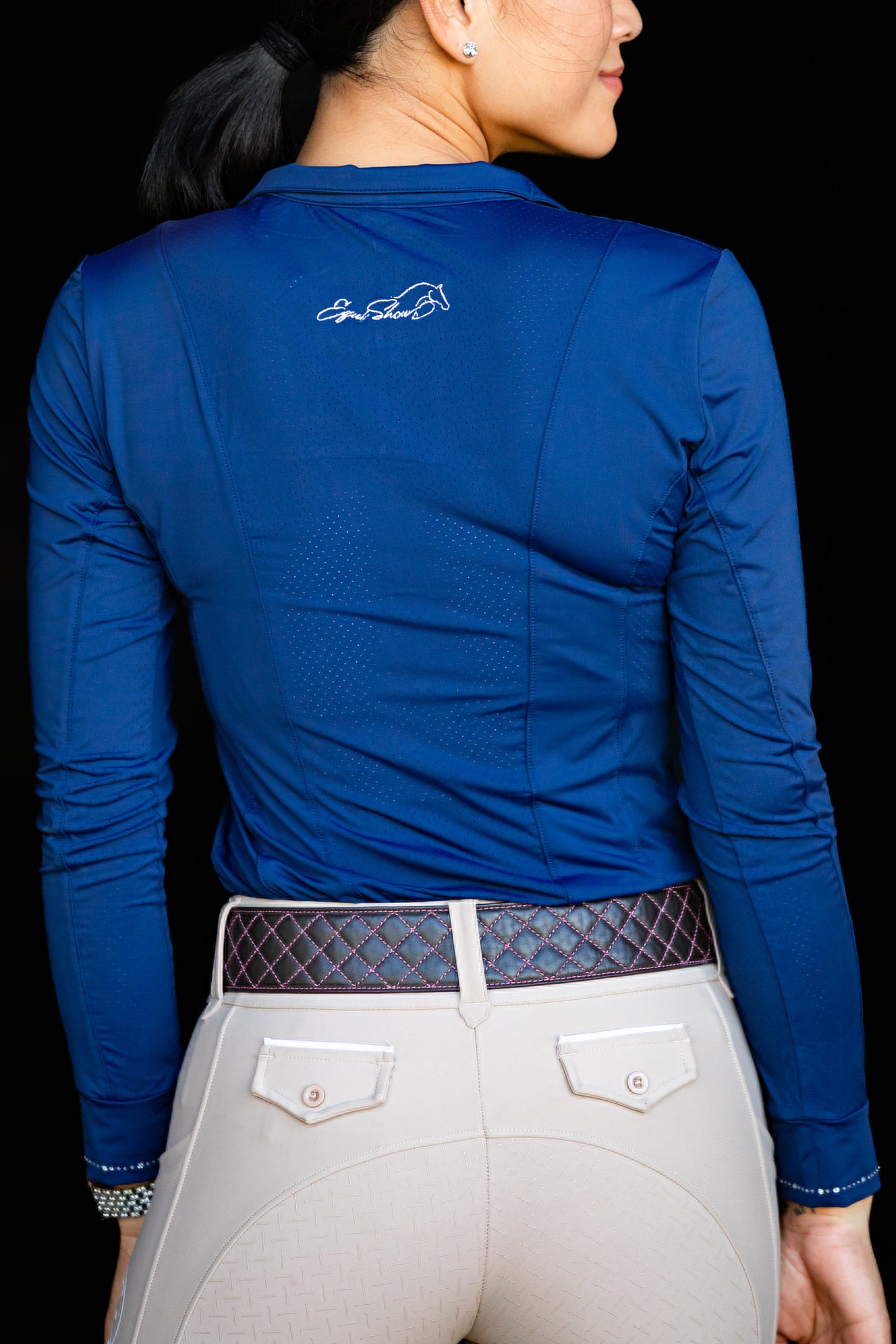 Navy Longsleeve 1/2 Zip crystals