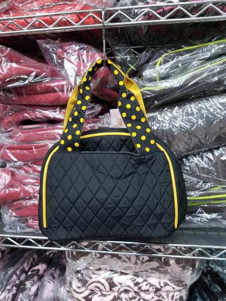 Quilted Black & Yellow Lunch Bag
