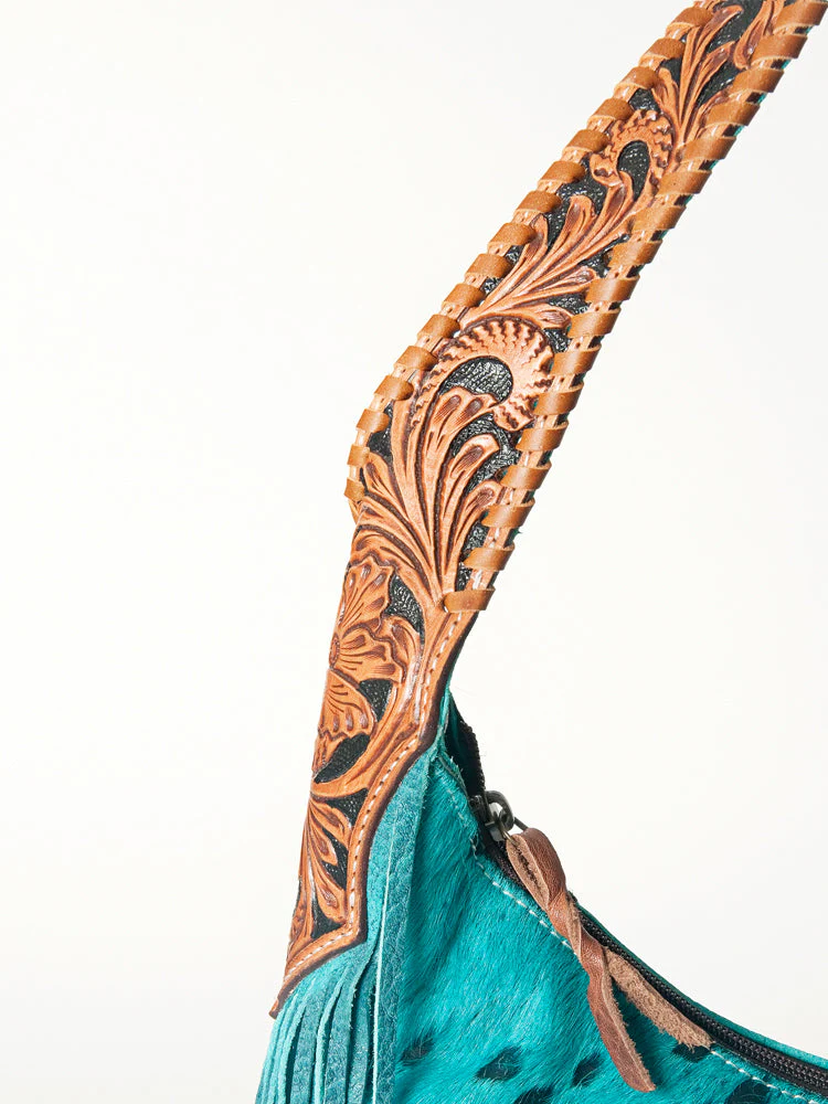 American Darling Western Hobo Bag Hair-On Cowhide & Tooled Leather Shoulder Purse LC-ADBG803