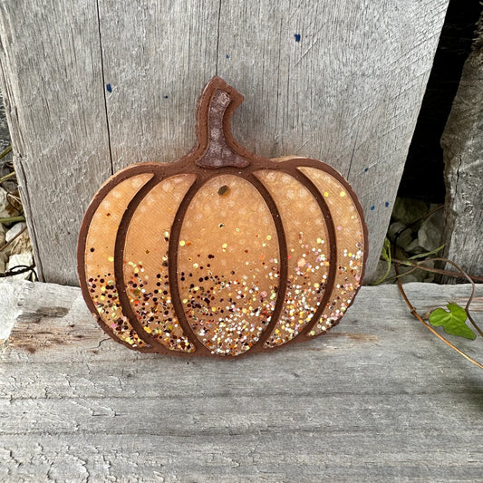 Simple Pumpkin with Glitter Car Freshie - SALE