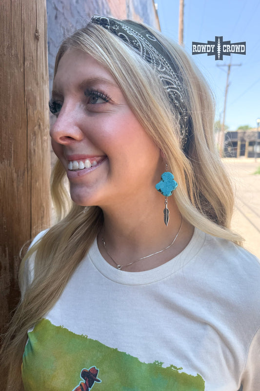 DS Turquoise Feather Earrings