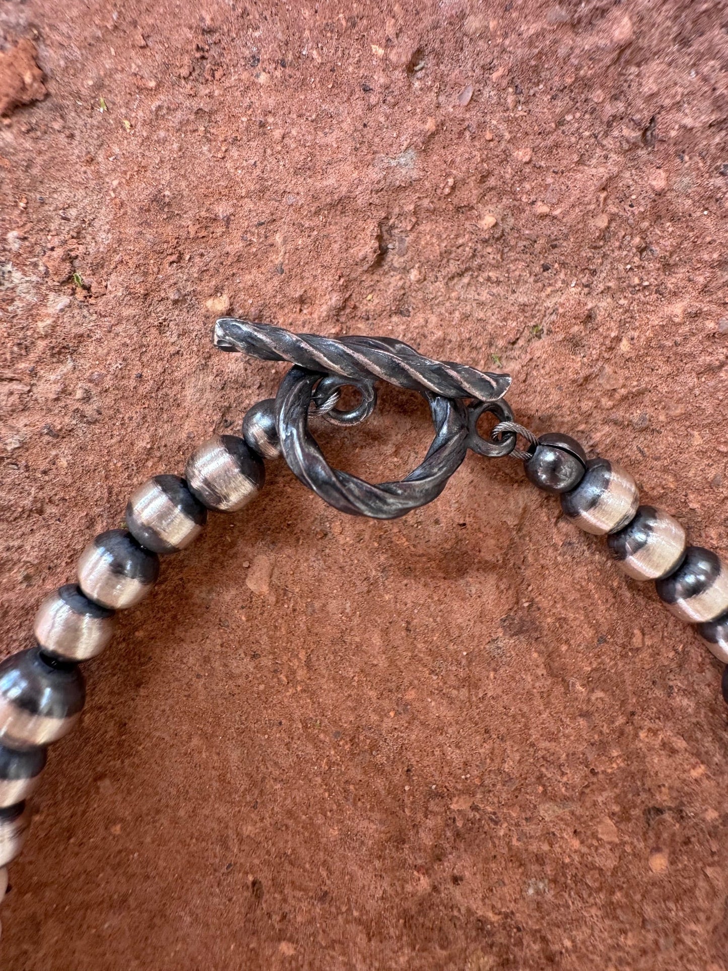 Handcrafted Freshwater Pearl & Sterling Silver Pearl 4-5mm Beaded Bracelet 7.5"