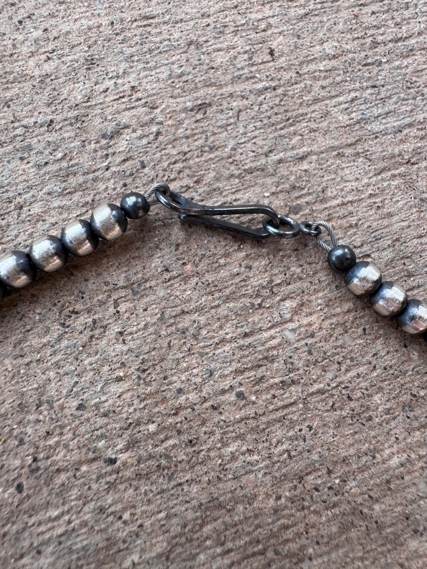 Handcrafted Lapis & Sterling Silver Pearl 4mm Beaded Necklace