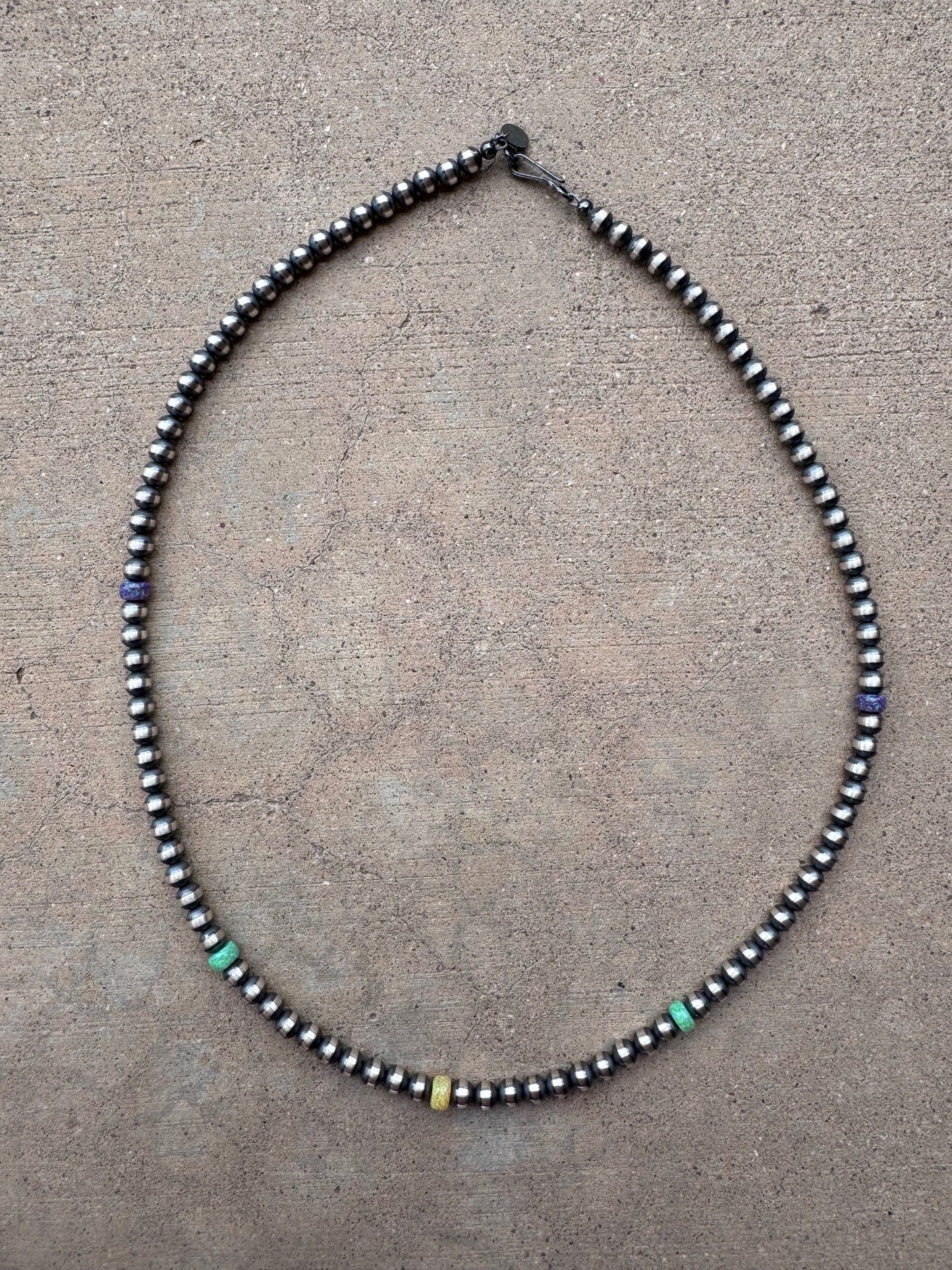 Handcrafted Fire Opal Collection & Sterling Silver Pearl Beaded 5mm Necklace 20"