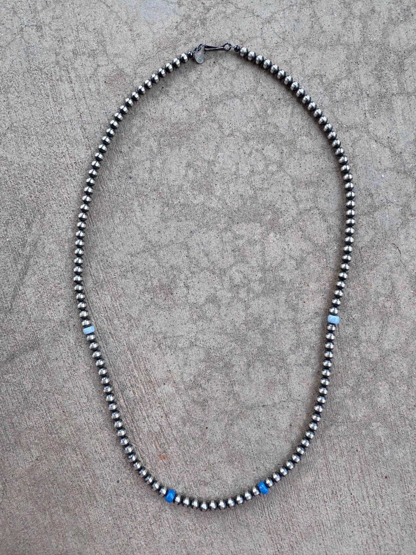 Handcrafted Fire Opal Collection & Sterling Silver Pearl Beaded 5mm Necklace 24"