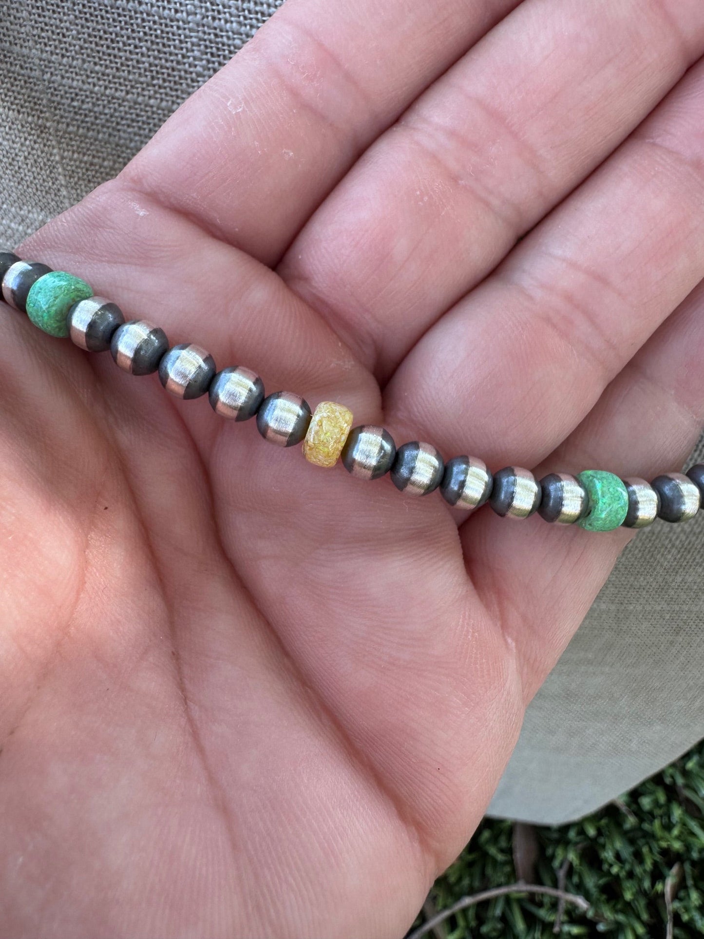 Handcrafted Fire Opal Collection & Sterling Silver Pearl Beaded 5mm Necklace 24"