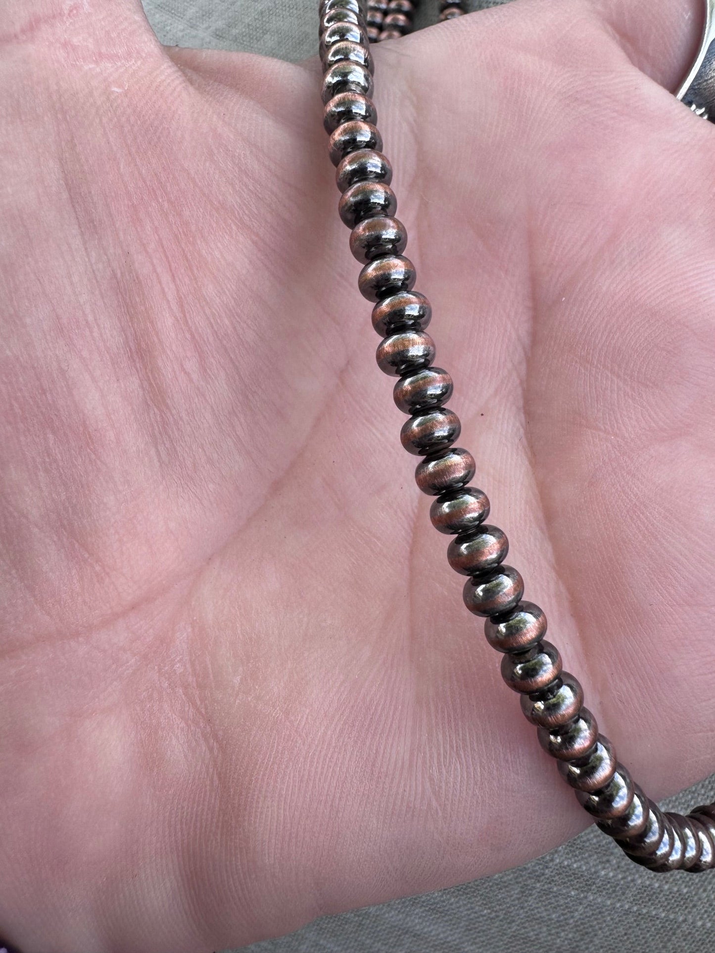 Handcrafted Copper 5mm Saucer Beaded Necklace