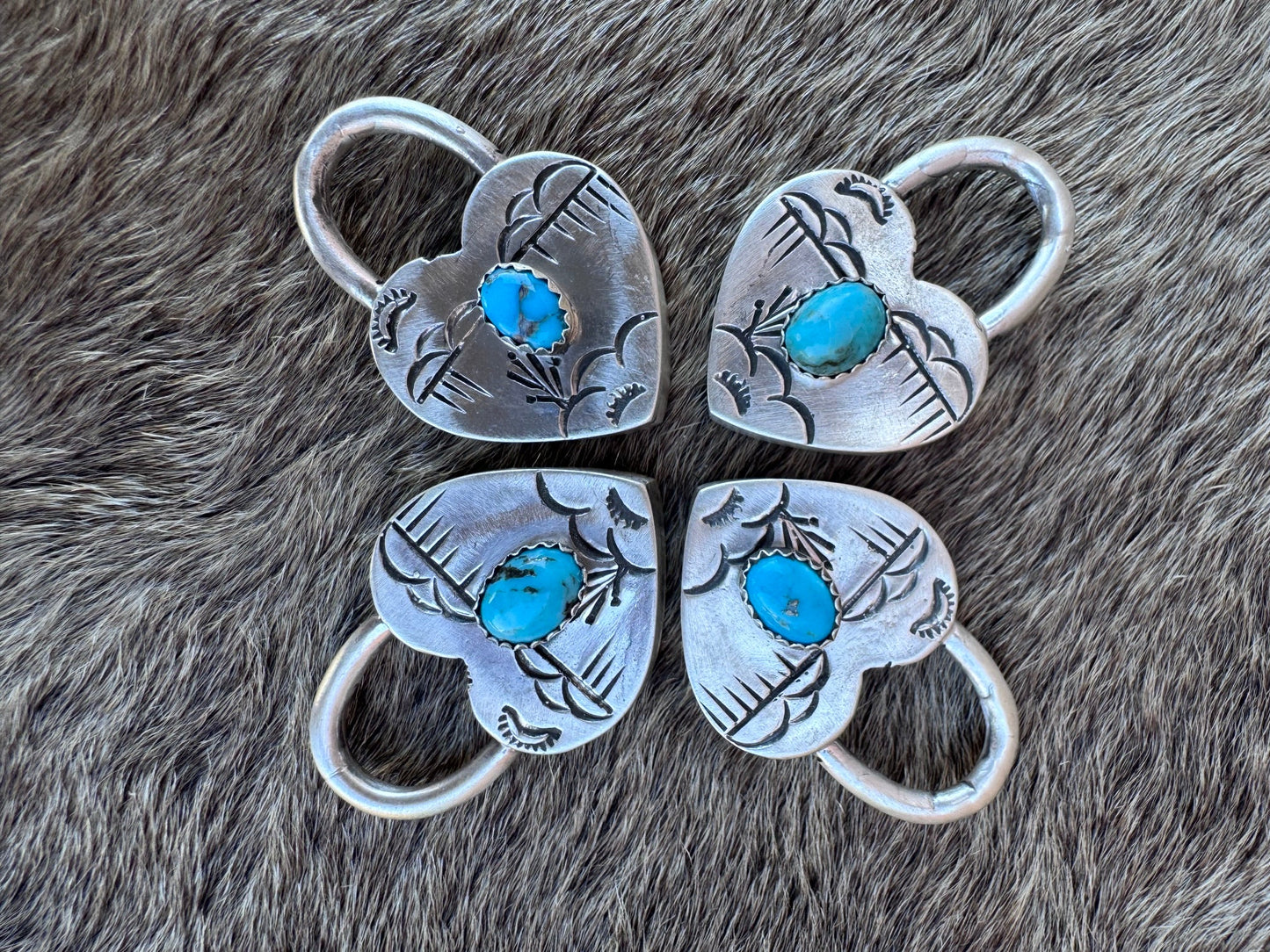 Handcrafted Kingman Turquoise & Sterling Silver Heart Locket Pendant by Patrick Yazzie