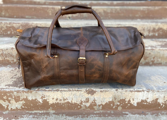 Vintage Leather Duffle Bag