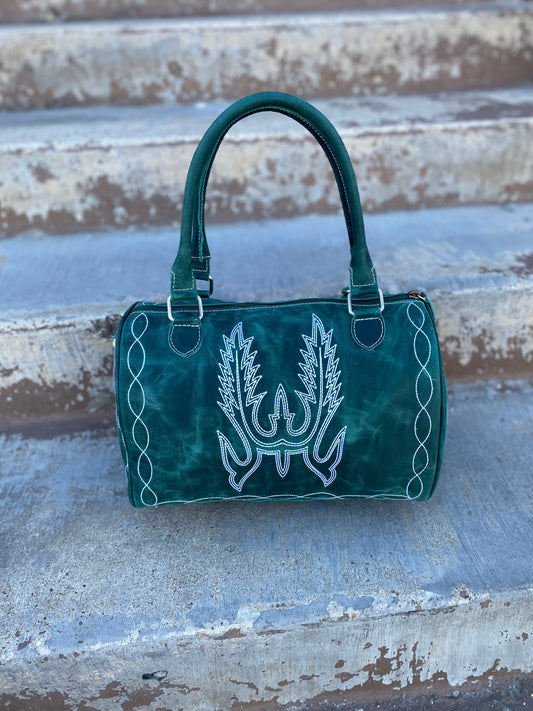 Mini Emerald Rustic Beck Leather Duffle Bag
