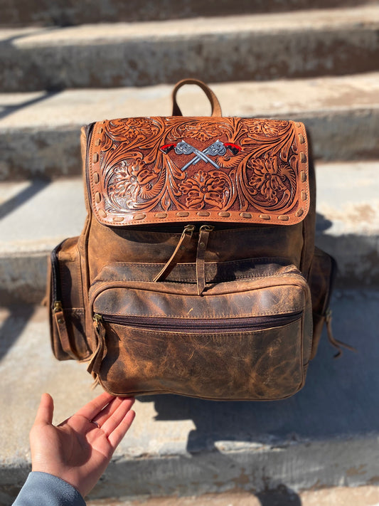 Conceal Case Rustic Leather Backpack
