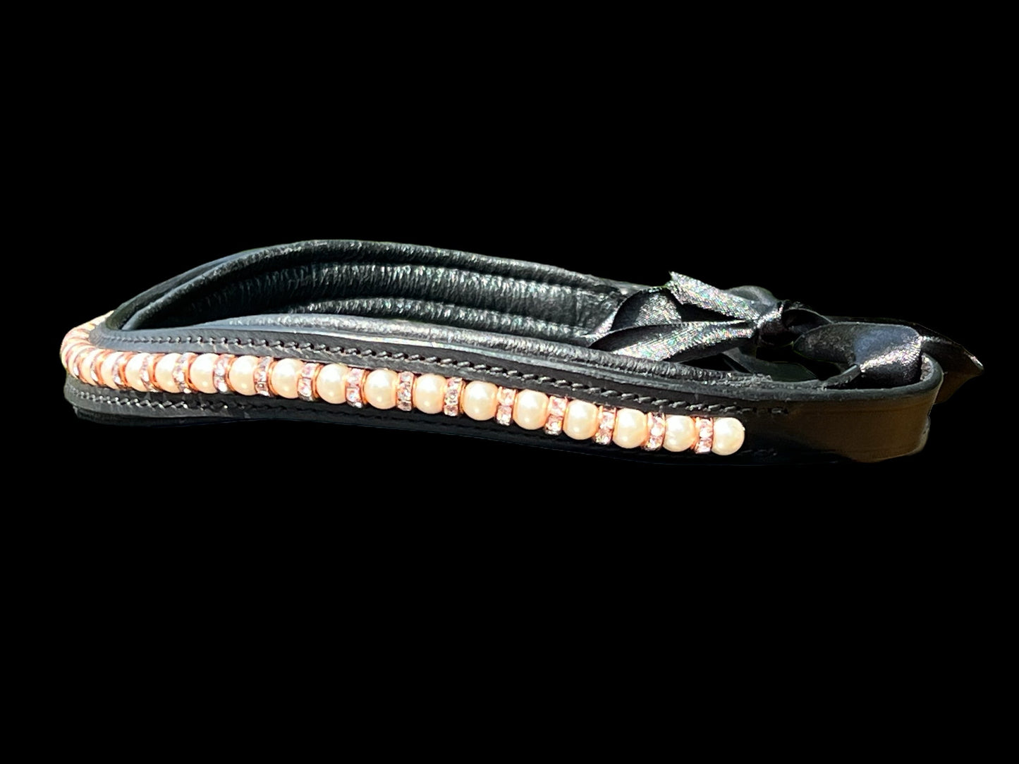 Pearl & Rose Gold Bling Browband (17")
