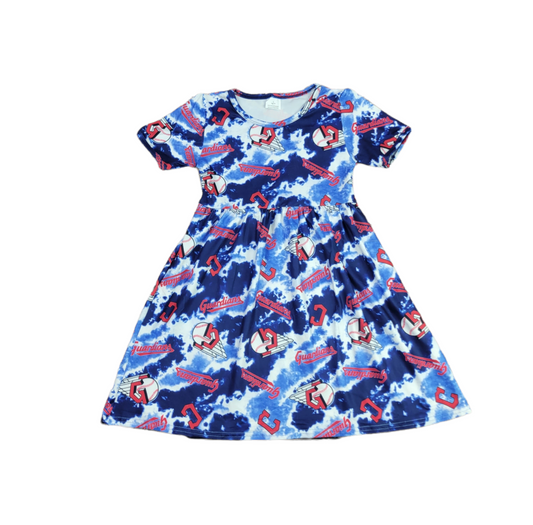 Cleveland Guardians Short Sleeve Milk Silk Dress