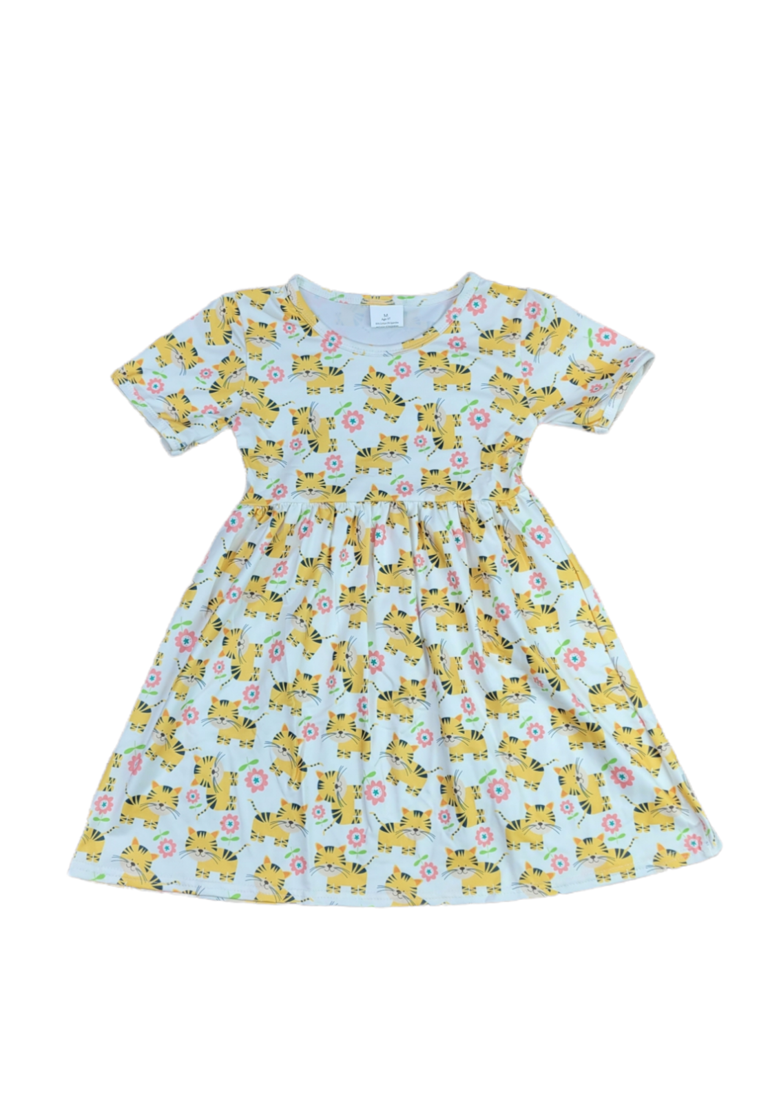 Tiger Short Sleeve Milk Silk Dress