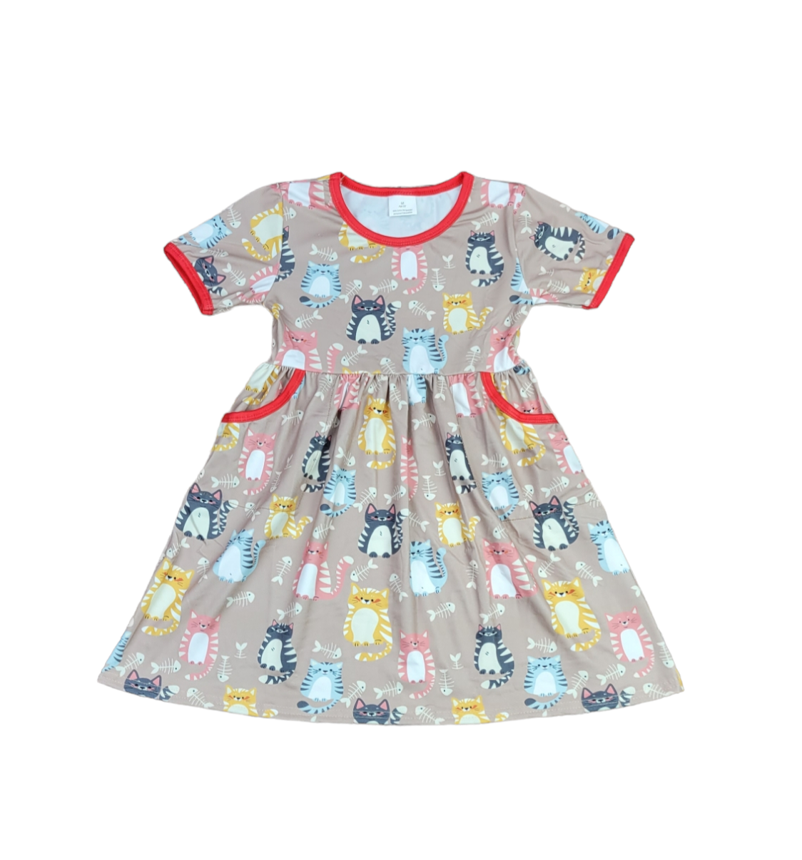 Feeling Purrrfect Short Sleeve Pocket Milk Silk Dress