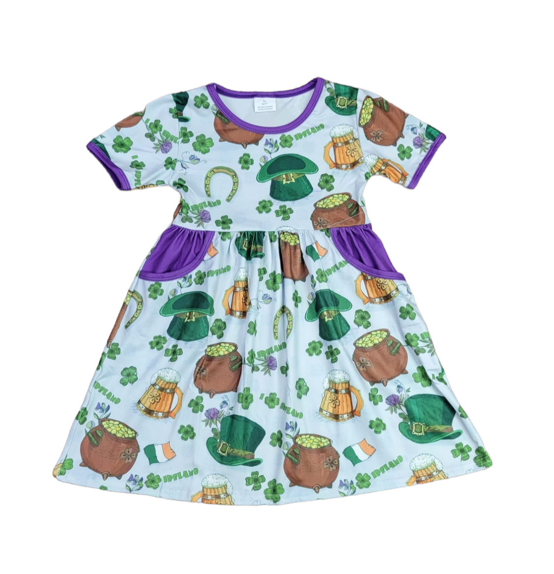 Ireland Short Sleeve Milk Silk Dress