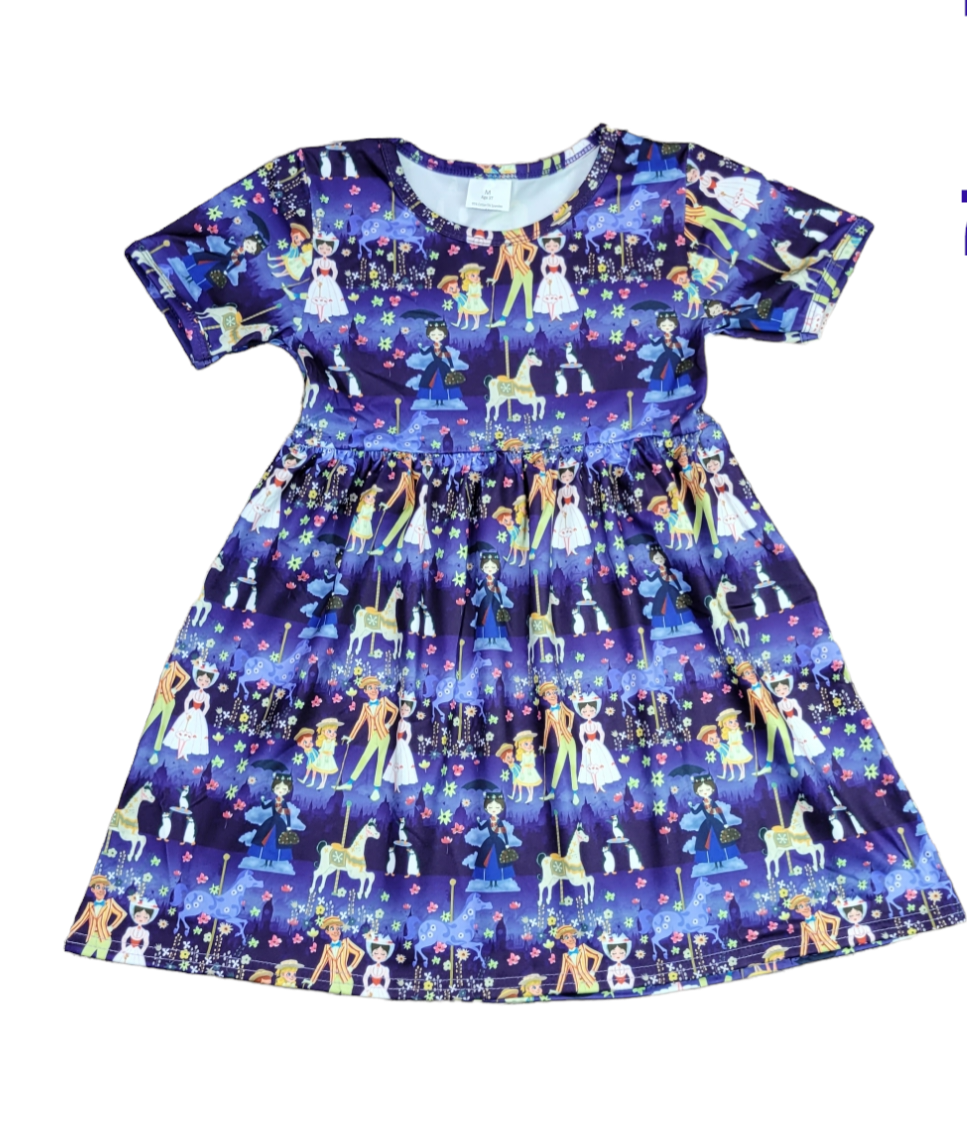 The Perfect Nanny Short Sleeve Milk Silk Dress