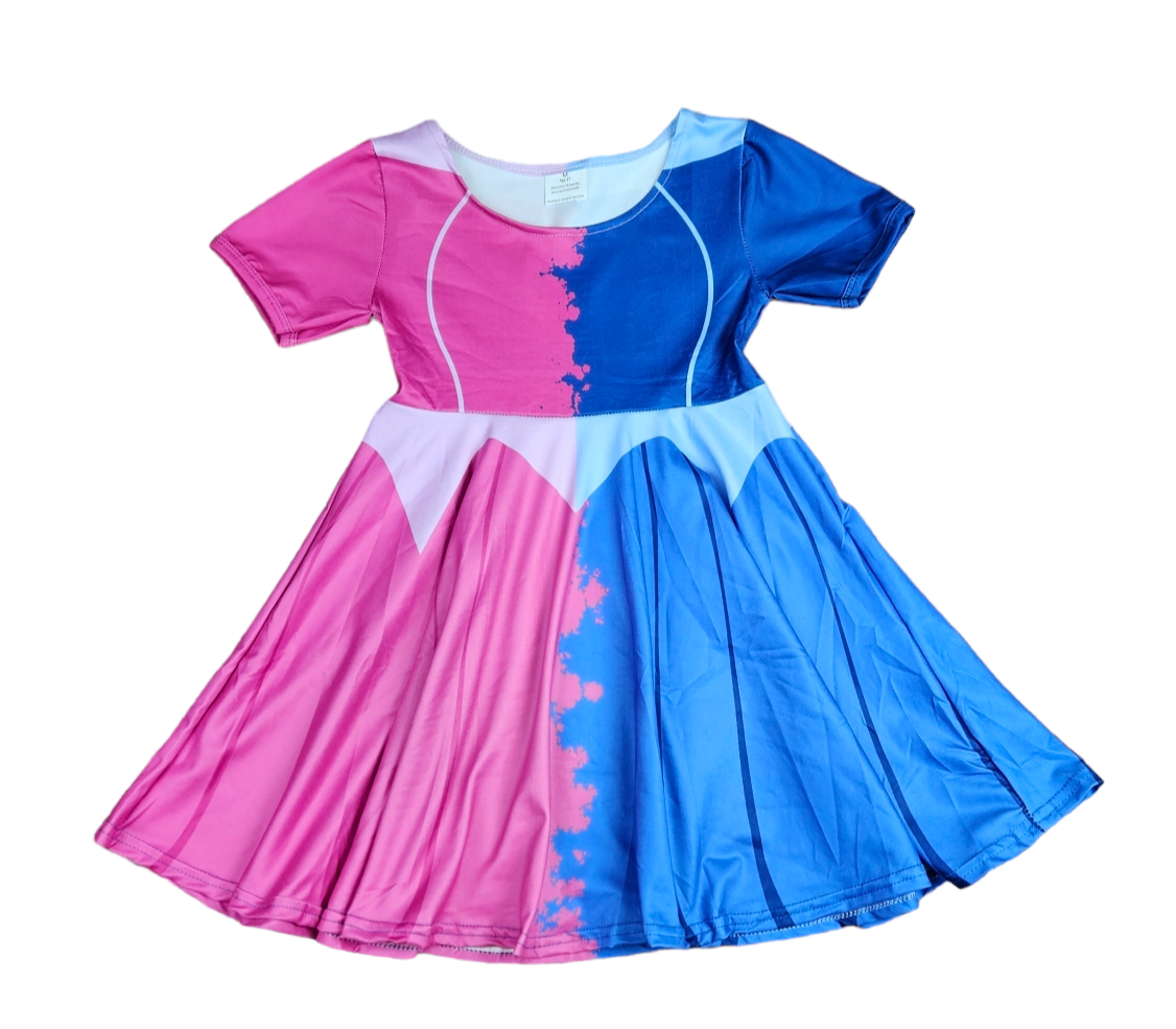 Make It Pink, Make It Blue Milk Silk Twirl Dress