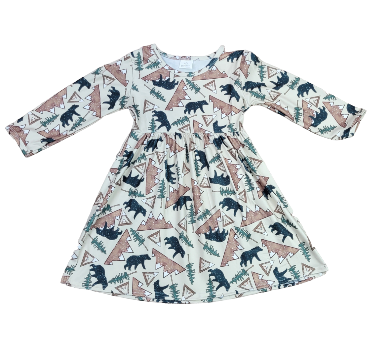 Bear Mountain Long Sleeve Milk Silk Dress