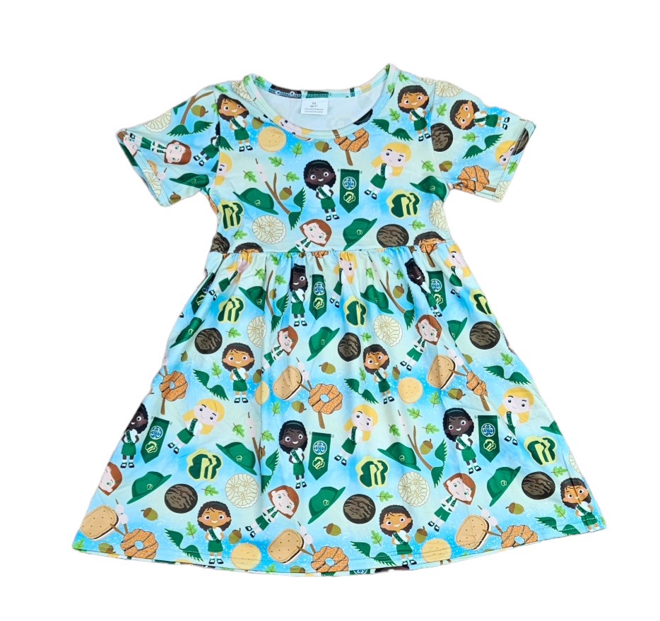 Girl Cookie Short Sleeve Milk Silk Dress