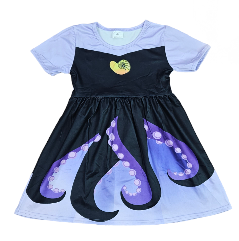 Sea Witch Short Sleeve Milk Silk Dress