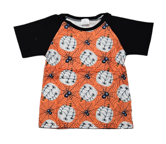 Spiderwebs And Pumpkins Milk Silk Raglan