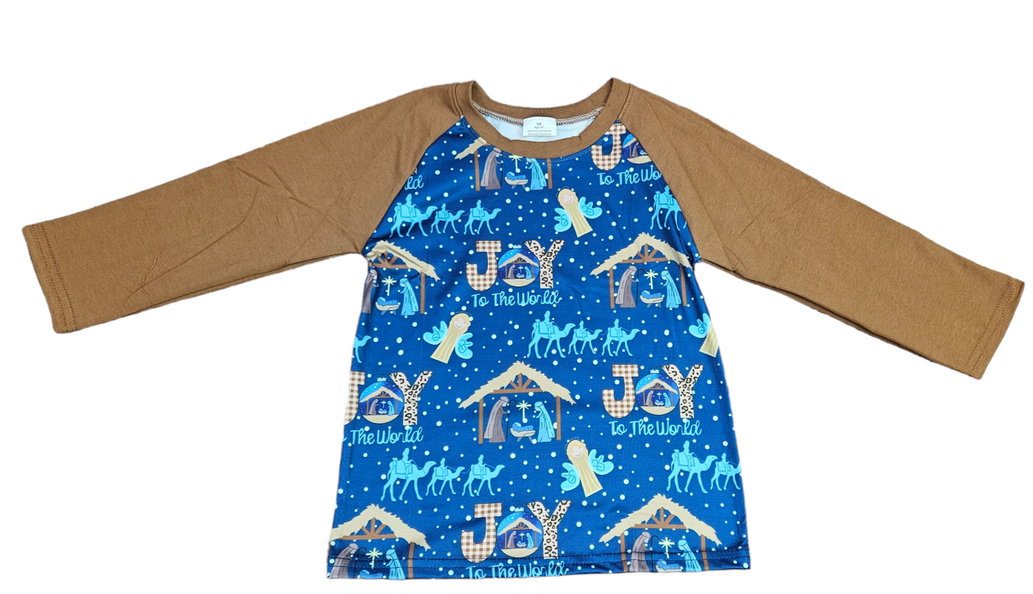 Joy To The World Long Sleeve Milk Silk Raglan