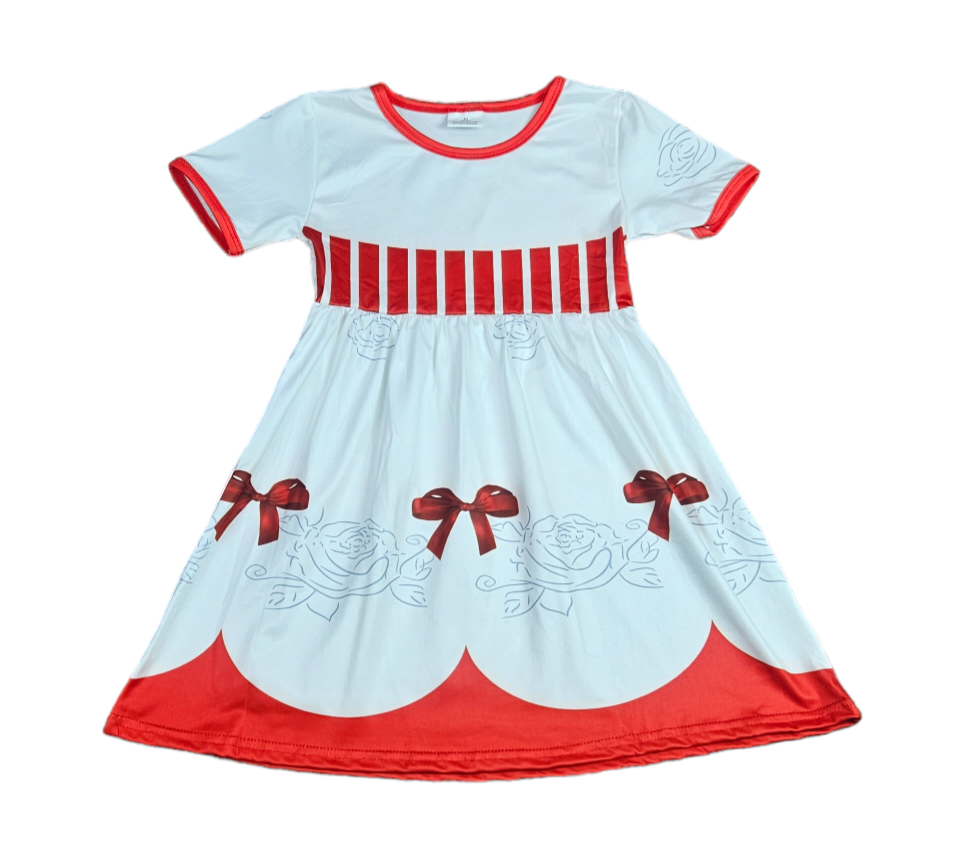 Mary Nanny Short Sleeve Milk Silk Dress