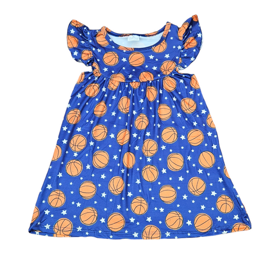 Basketball Milk Silk Flutter Dress