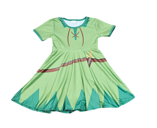 Neverland Inspired Short Sleeve Milk Silk Twirl Dress