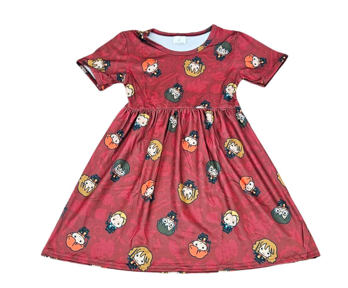 Wizard Friends Short Sleeve Milk Silk Dress