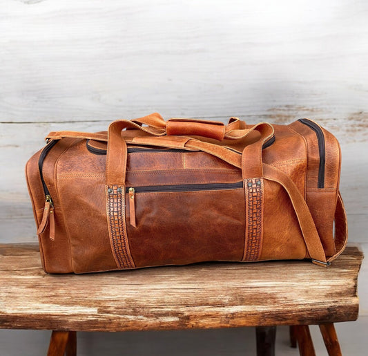 Full Grain Leather Large Duffle Bag