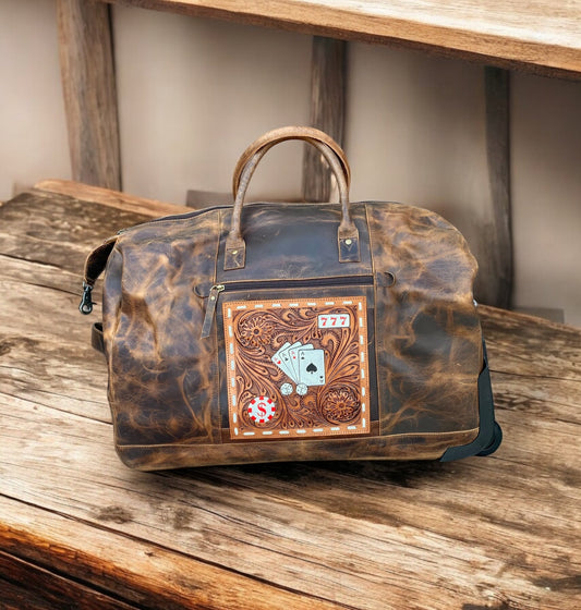 Rustic Rolling Luggage Duffle Bag Cards
