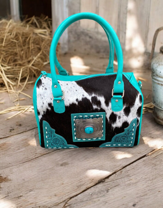 Turquoise Speedy Cowhide Conchos