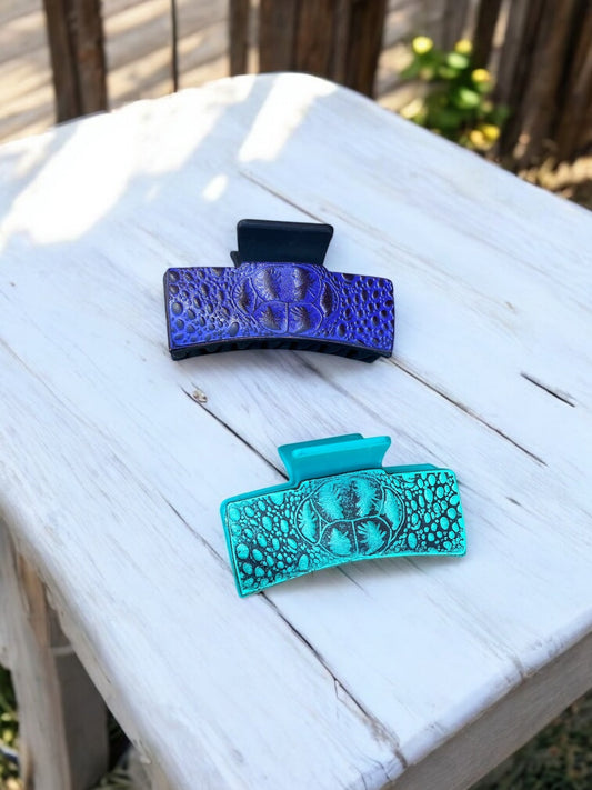 Croc Leather Hair Clip - Claws