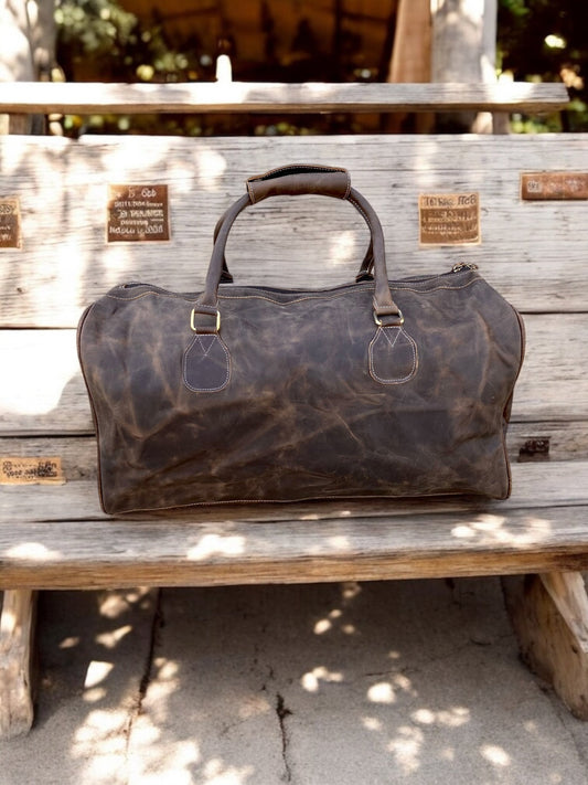 Rustic Soft Leather Duffle Bag